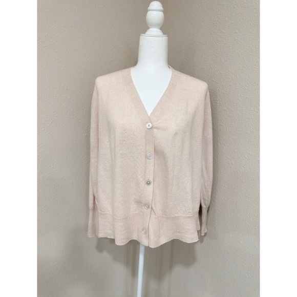 Pilcro Sweaters - Pilcro Cardigan Sweater Small Oatmeal Wool V-Neck Minimalist Quiet Luxury